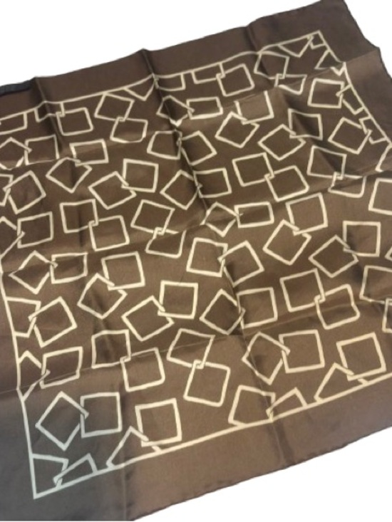 Polo Ralph Lauren Accessories - vintage silk pocket square or scarf by Polo Ralph Lauren brown